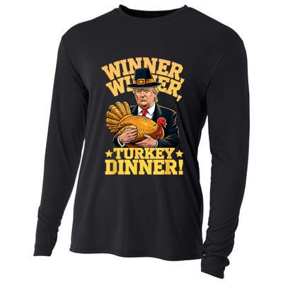Humor Funny Trump Winner Winner Turkey Dinner Thanksgiving Cooling Performance Long Sleeve Crew