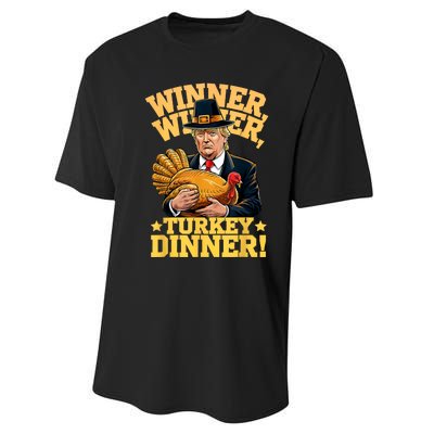 Humor Funny Trump Winner Winner Turkey Dinner Thanksgiving Performance Sprint T-Shirt