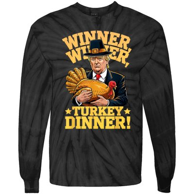 Humor Funny Trump Winner Winner Turkey Dinner Thanksgiving Tie-Dye Long Sleeve Shirt