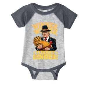 Humor Funny Trump Winner Winner Turkey Dinner Thanksgiving Infant Baby Jersey Bodysuit