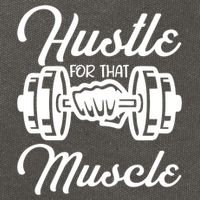 Hustle For That Muscle Gym Fitness Bodybuilding Quote Funny Meaningful Gift Cotton Canvas Backpack
