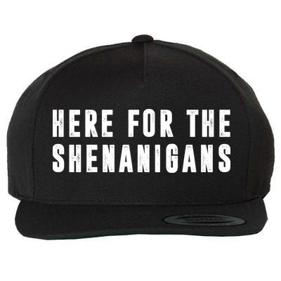 Here For The Shenanigans Wool Snapback Cap