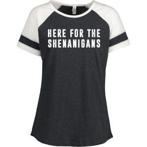 Here For The Shenanigans Enza Ladies Jersey Colorblock Tee