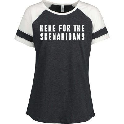 Here For The Shenanigans Enza Ladies Jersey Colorblock Tee