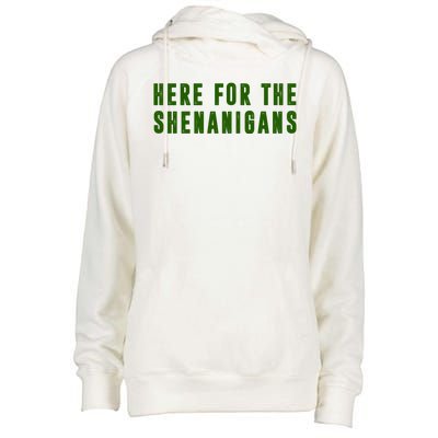 Here For The Shenanigans Womens Funnel Neck Pullover Hood