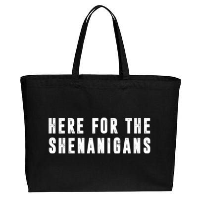 Here For The Shenanigans Cotton Canvas Jumbo Tote