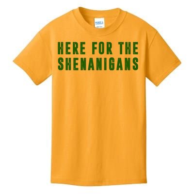 Here For The Shenanigans Kids T-Shirt