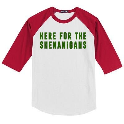 Here For The Shenanigans Kids Colorblock Raglan Jersey