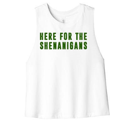 Here For The Shenanigans Women's Racerback Cropped Tank