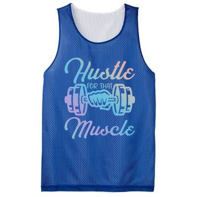 Hustle For That Muscle Gym Fitness Bodybuilding Quote Funny Gift Mesh Reversible Basketball Jersey Tank