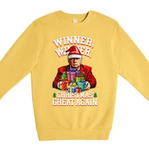 Humor Funny Trump Winner Winner Christmas Great Again Premium Crewneck Sweatshirt