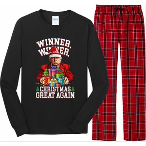 Humor Funny Trump Winner Winner Christmas Great Again Long Sleeve Pajama Set