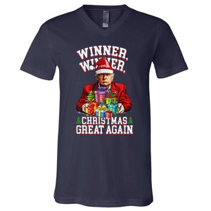 Humor Funny Trump Winner Winner Christmas Great Again V-Neck T-Shirt