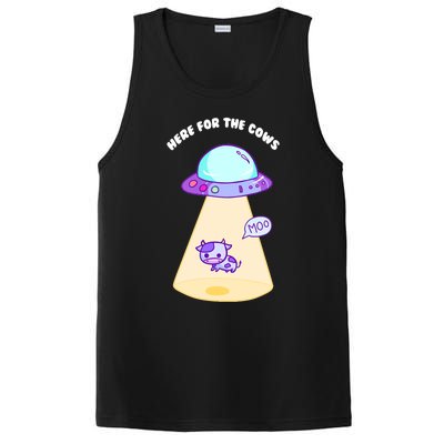 Here For The Cows Moo Alien Space Ship Stars Galaxy Funny Funny Gift PosiCharge Competitor Tank