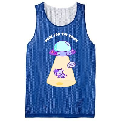 Here For The Cows Moo Alien Space Ship Stars Galaxy Funny Funny Gift Mesh Reversible Basketball Jersey Tank