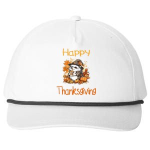 Hedgehog Fall Thanksgiving Happy Thanksgiving Snapback Five-Panel Rope Hat