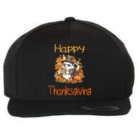 Hedgehog Fall Thanksgiving Happy Thanksgiving Wool Snapback Cap