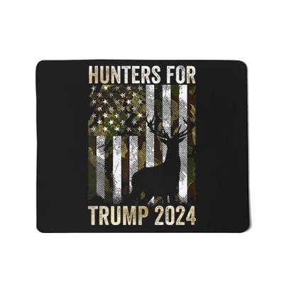 Hunters For Trump 2024 President Camouflage Deer Elk Antlers Mousepad