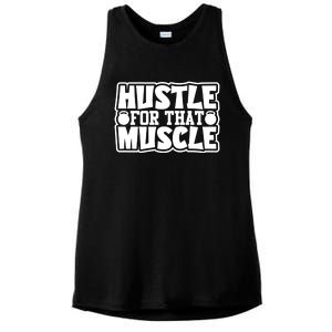 Hustle For That Muscle Gym Inspirational Fitness Motivate Gift Ladies PosiCharge Tri-Blend Wicking Tank