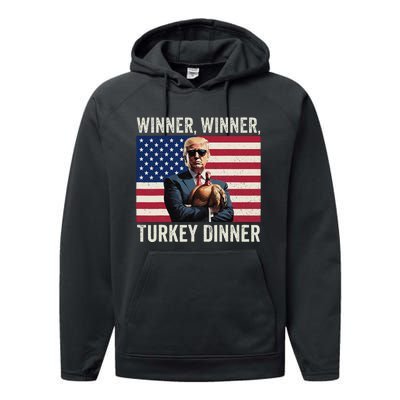 Humor Funny Trump Winner Winner Turkey Dinner Thanksgiving Gift Performance Fleece Hoodie