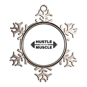 Hustle For That Muscle Gym Workout Funny Fitness Great Gift Metallic Star Ornament