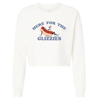 Here For The Glizzies 4th Of July Cropped Pullover Crew
