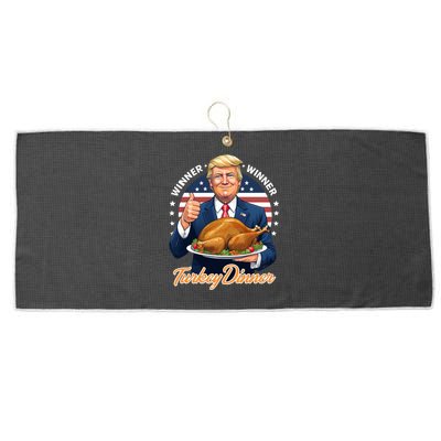 Humor Funny Trump Winner Winner Turkey Dinner Thanksgiving Large Microfiber Waffle Golf Towel