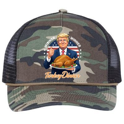 Humor Funny Trump Winner Winner Turkey Dinner Thanksgiving Retro Rope Trucker Hat Cap