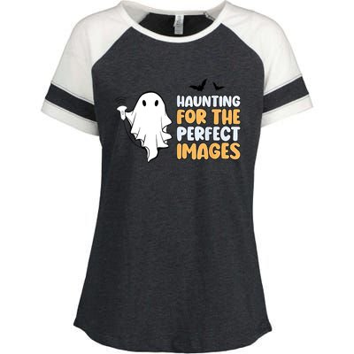 Haunting For The Perfect Images Ultrasound Tech Halloween Enza Ladies Jersey Colorblock Tee