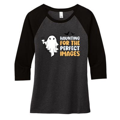 Haunting For The Perfect Images Ultrasound Tech Halloween Women's Tri-Blend 3/4-Sleeve Raglan Shirt