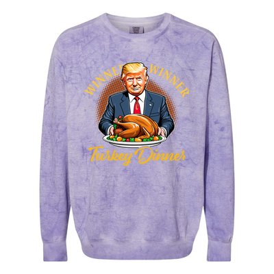 Humor Funny Trump Winner Winner Turkey Dinner Thanksgiving Colorblast Crewneck Sweatshirt