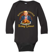 Humor Funny Trump Winner Winner Turkey Dinner Thanksgiving Baby Long Sleeve Bodysuit