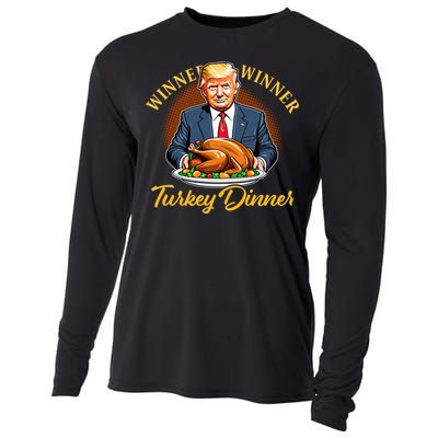 Humor Funny Trump Winner Winner Turkey Dinner Thanksgiving Cooling Performance Long Sleeve Crew