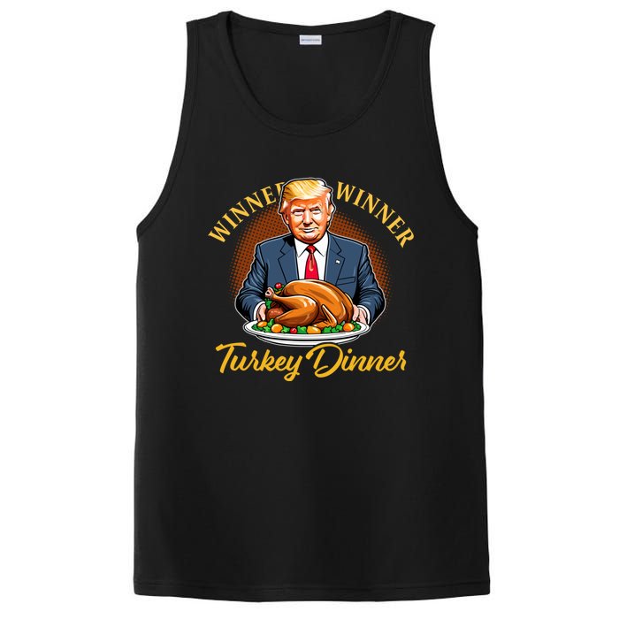 Humor Funny Trump Winner Winner Turkey Dinner Thanksgiving PosiCharge Competitor Tank