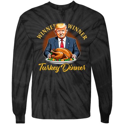 Humor Funny Trump Winner Winner Turkey Dinner Thanksgiving Tie-Dye Long Sleeve Shirt