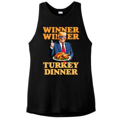 Humor Funny Trump Winner Winner Turkey Dinner Thanksgiving Ladies PosiCharge Tri-Blend Wicking Tank