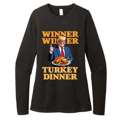 Humor Funny Trump Winner Winner Turkey Dinner Thanksgiving Womens CVC Long Sleeve Shirt