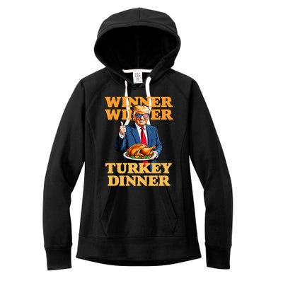 Humor Funny Trump Winner Winner Turkey Dinner Thanksgiving Women's Fleece Hoodie