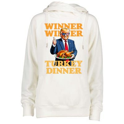 Humor Funny Trump Winner Winner Turkey Dinner Thanksgiving Womens Funnel Neck Pullover Hood