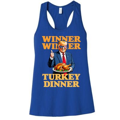 Humor Funny Trump Winner Winner Turkey Dinner Thanksgiving Women's Racerback Tank