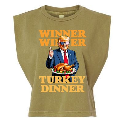 Humor Funny Trump Winner Winner Turkey Dinner Thanksgiving Garment-Dyed Women's Muscle Tee