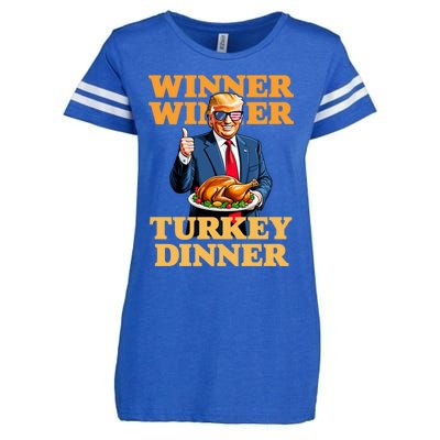 Humor Funny Trump Winner Winner Turkey Dinner Thanksgiving Enza Ladies Jersey Football T-Shirt