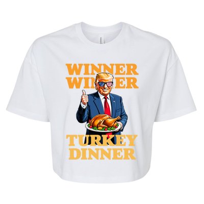 Humor Funny Trump Winner Winner Turkey Dinner Thanksgiving Bella+Canvas Jersey Crop Tee