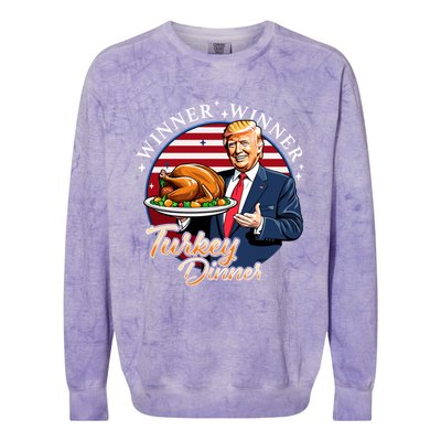 Humor Funny Trump Winner Winner Turkey Dinner Thanksgiving Colorblast Crewneck Sweatshirt