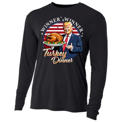 Humor Funny Trump Winner Winner Turkey Dinner Thanksgiving Cooling Performance Long Sleeve Crew