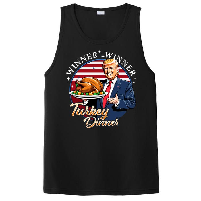 Humor Funny Trump Winner Winner Turkey Dinner Thanksgiving PosiCharge Competitor Tank