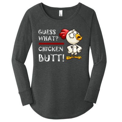 Howdy from the Chicken Coop  Guess What Chicken Butt! Women's Perfect Tri Tunic Long Sleeve Shirt