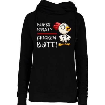 Howdy from the Chicken Coop  Guess What Chicken Butt! Womens Funnel Neck Pullover Hood