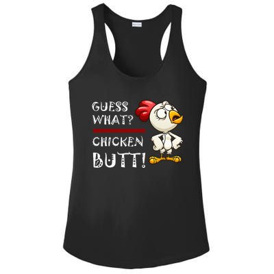 Howdy from the Chicken Coop  Guess What Chicken Butt! Ladies PosiCharge Competitor Racerback Tank