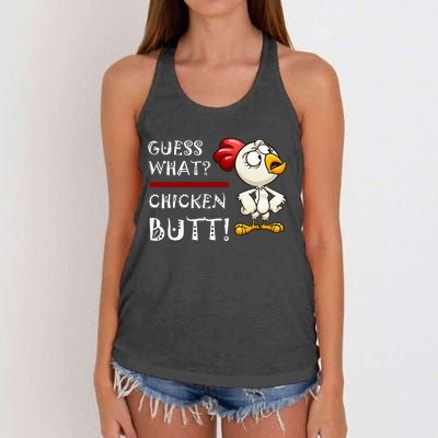 Howdy from the Chicken Coop  Guess What Chicken Butt! Women's Knotted Racerback Tank